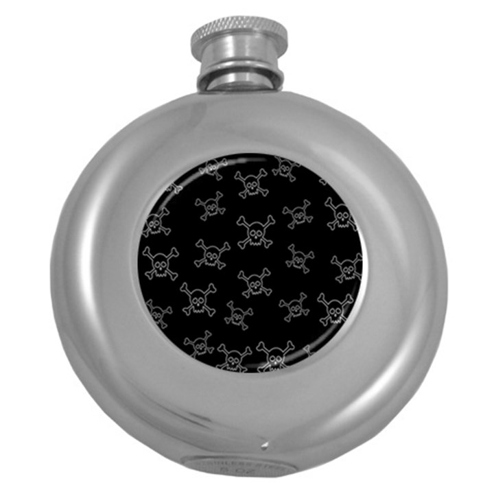 Skull pattern Round Hip Flask (5 oz)