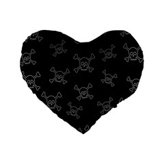 Skull Pattern Standard 16  Premium Heart Shape Cushions by ValentinaDesign