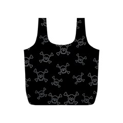 Skull Pattern Full Print Recycle Bags (s)  by ValentinaDesign