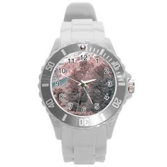 Gravel Empty Road Parque Nacional Los Glaciares Patagonia Argentina Round Plastic Sport Watch (l) by dflcprints