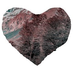 Gravel Empty Road Parque Nacional Los Glaciares Patagonia Argentina Large 19  Premium Heart Shape Cushions by dflcprints