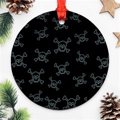 Skull Pattern Ornament (round) by ValentinaDesign