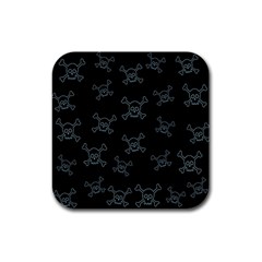 Skull Pattern Rubber Square Coaster (4 Pack)  by ValentinaDesign