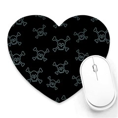 Skull Pattern Heart Mousepads by ValentinaDesign