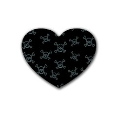 Skull Pattern Heart Coaster (4 Pack)  by ValentinaDesign