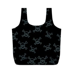 Skull Pattern Full Print Recycle Bags (m)  by ValentinaDesign