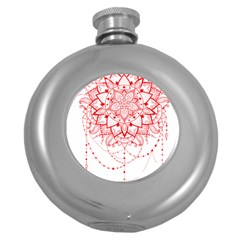 Mandala Pretty Design Pattern Round Hip Flask (5 Oz) by Nexatart