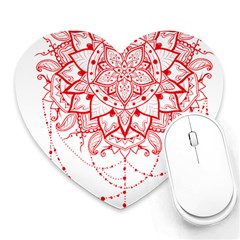 Mandala Pretty Design Pattern Heart Mousepads by Nexatart