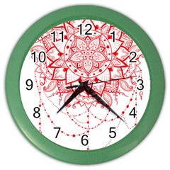 Mandala Pretty Design Pattern Color Wall Clocks by Nexatart