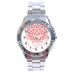 Mandala Pretty Design Pattern Stainless Steel Analogue Watch by Nexatart