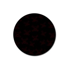 Skull Pattern Rubber Coaster (round)  by ValentinaDesign