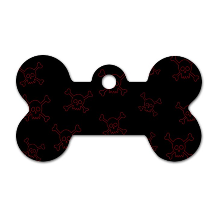 Skull pattern Dog Tag Bone (One Side)