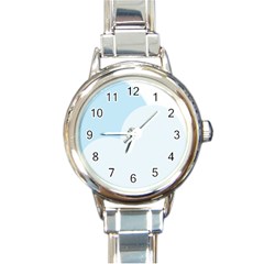 Cloud Sky Blue Decorative Symbol Round Italian Charm Watch by Nexatart