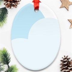 Cloud Sky Blue Decorative Symbol Ornament (oval) by Nexatart