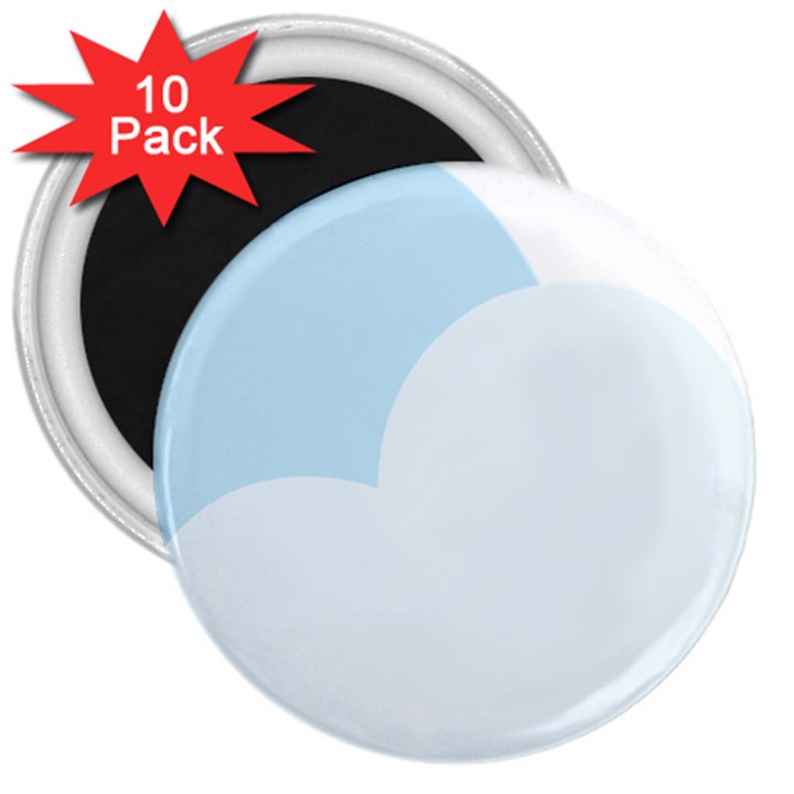 Cloud Sky Blue Decorative Symbol 3  Magnets (10 pack) 