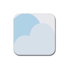 Cloud Sky Blue Decorative Symbol Rubber Coaster (square)  by Nexatart