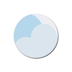 Cloud Sky Blue Decorative Symbol Rubber Coaster (round)  by Nexatart