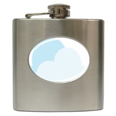 Cloud Sky Blue Decorative Symbol Hip Flask (6 Oz) by Nexatart