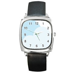 Cloud Sky Blue Decorative Symbol Square Metal Watch by Nexatart