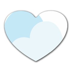 Cloud Sky Blue Decorative Symbol Heart Mousepads by Nexatart