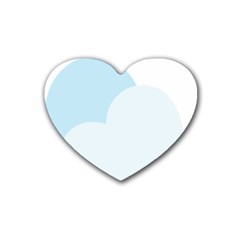 Cloud Sky Blue Decorative Symbol Heart Coaster (4 Pack)  by Nexatart