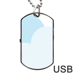 Cloud Sky Blue Decorative Symbol Dog Tag Usb Flash (one Side) by Nexatart