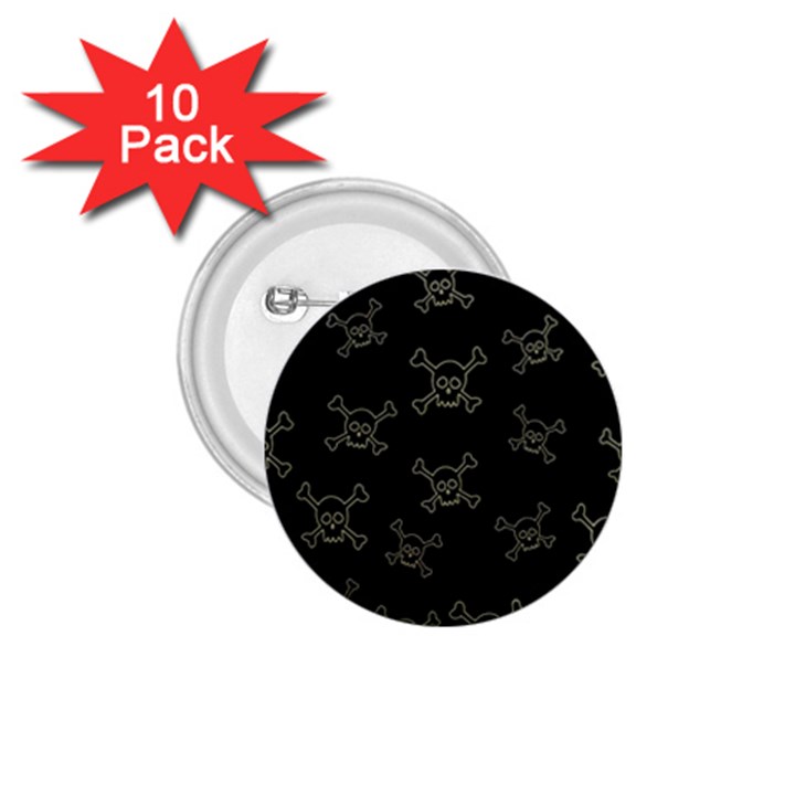 Skull pattern 1.75  Buttons (10 pack)