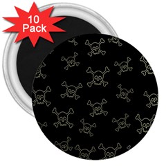 Skull Pattern 3  Magnets (10 Pack)  by ValentinaDesign