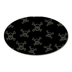 Skull Pattern Oval Magnet by ValentinaDesign