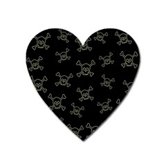 Skull Pattern Heart Magnet by ValentinaDesign