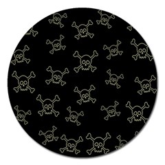 Skull Pattern Magnet 5  (round) by ValentinaDesign