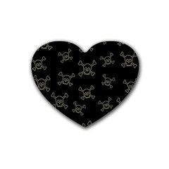 Skull Pattern Rubber Coaster (heart)  by ValentinaDesign