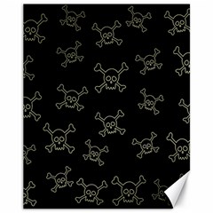 Skull Pattern Canvas 11  X 14   by ValentinaDesign