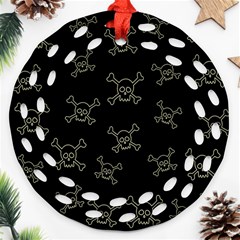 Skull Pattern Ornament (round Filigree) by ValentinaDesign