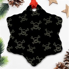 Skull Pattern Snowflake Ornament (two Sides) by ValentinaDesign