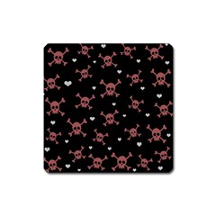 Skull Pattern Square Magnet by ValentinaDesign