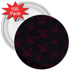 Skull pattern 3  Buttons (100 pack) 