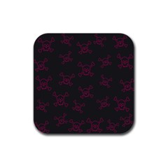 Skull Pattern Rubber Square Coaster (4 Pack)  by ValentinaDesign