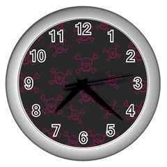 Skull pattern Wall Clocks (Silver) 