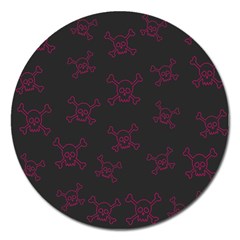 Skull pattern Magnet 5  (Round)