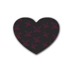 Skull pattern Rubber Coaster (Heart) 