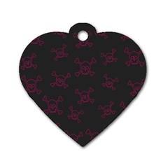 Skull pattern Dog Tag Heart (One Side)