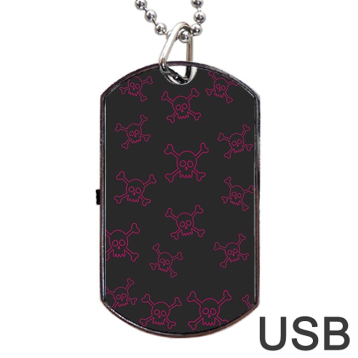 Skull pattern Dog Tag USB Flash (One Side)