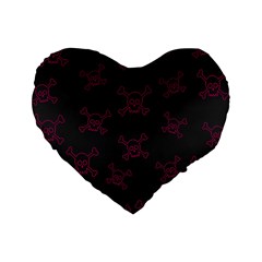 Skull pattern Standard 16  Premium Heart Shape Cushions