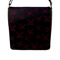 Skull pattern Flap Messenger Bag (L) 