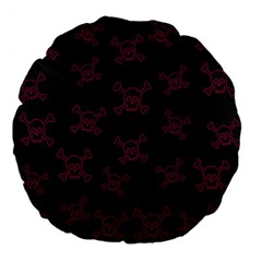 Skull pattern Large 18  Premium Flano Round Cushions