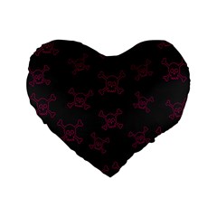 Skull pattern Standard 16  Premium Flano Heart Shape Cushions