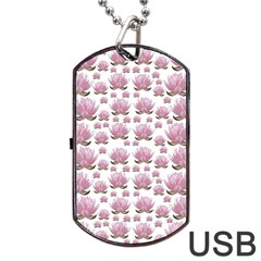 Lotus Dog Tag Usb Flash (one Side) by ValentinaDesign