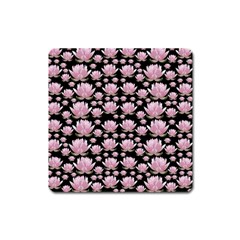 Lotus Square Magnet by ValentinaDesign