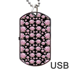 Lotus Dog Tag Usb Flash (two Sides) by ValentinaDesign